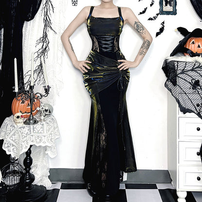 Lolita Gothic Halloween Witch fishtail dress set LG1015
