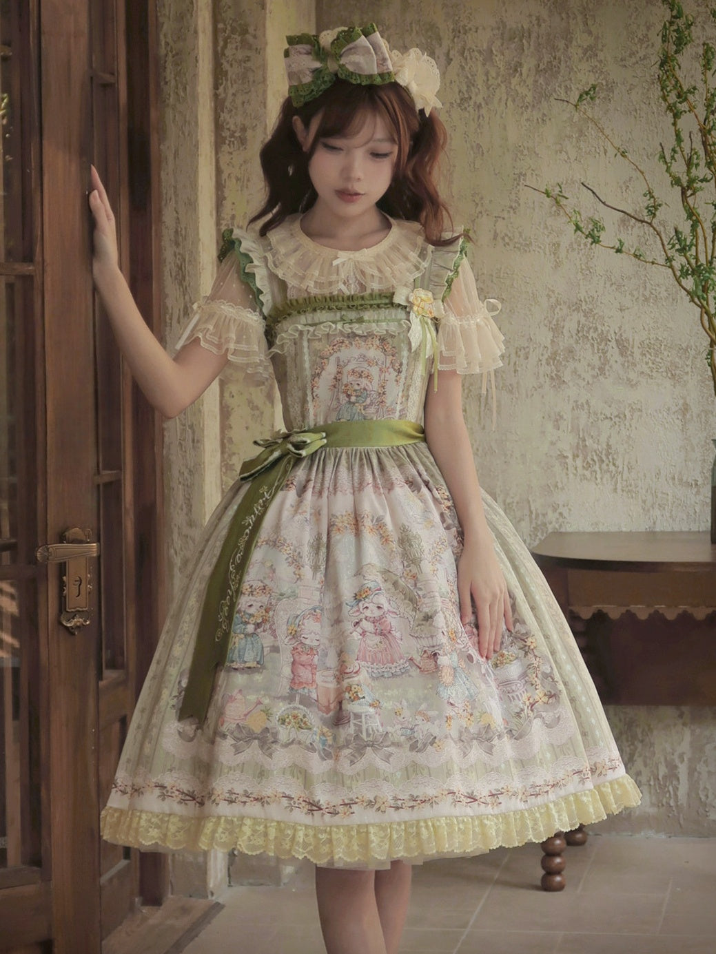 Spring Sheep Pastoral Lolita Printed JSK Dress