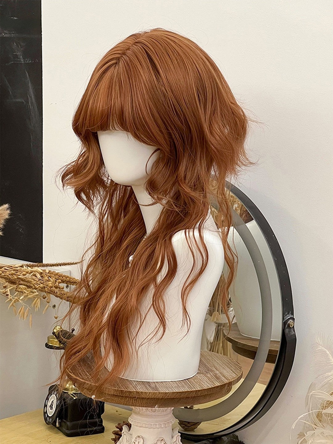 Lolita Dried Tea Brown 66 cm Long Jellyfish Cut Wig