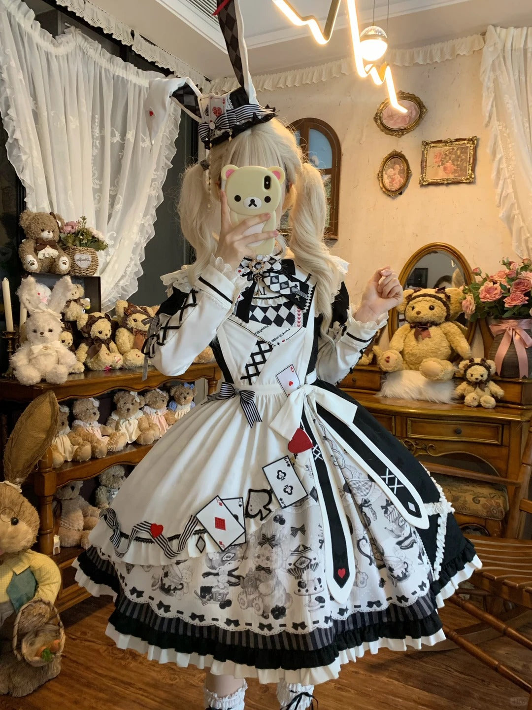 Alice Tea Party 2.0 Original Fairy Tale Style Lolita Black OP Dress Set