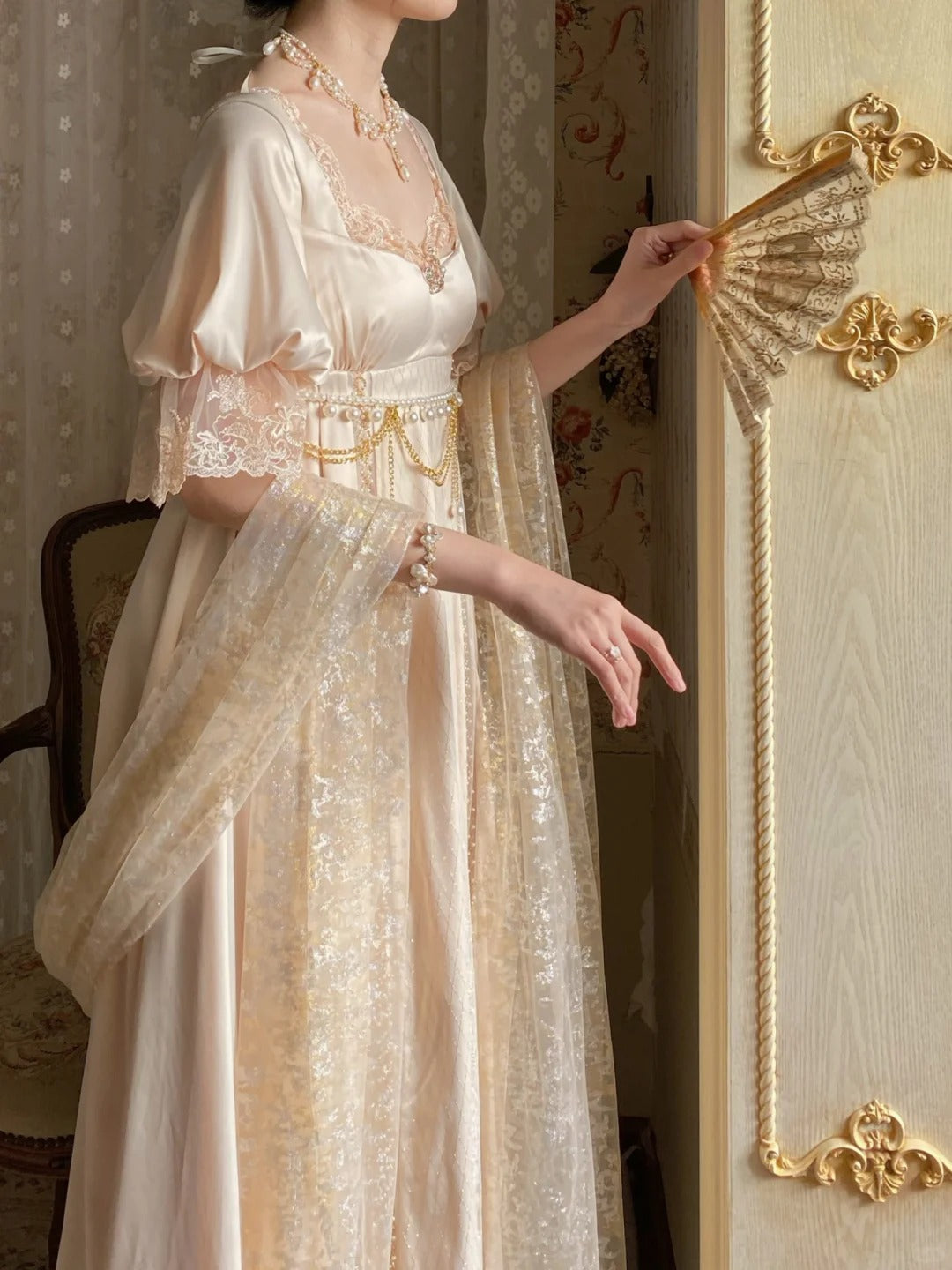 Elodie’s Poem Oil Painting Vintage Empire Waist Lolita OP Dress