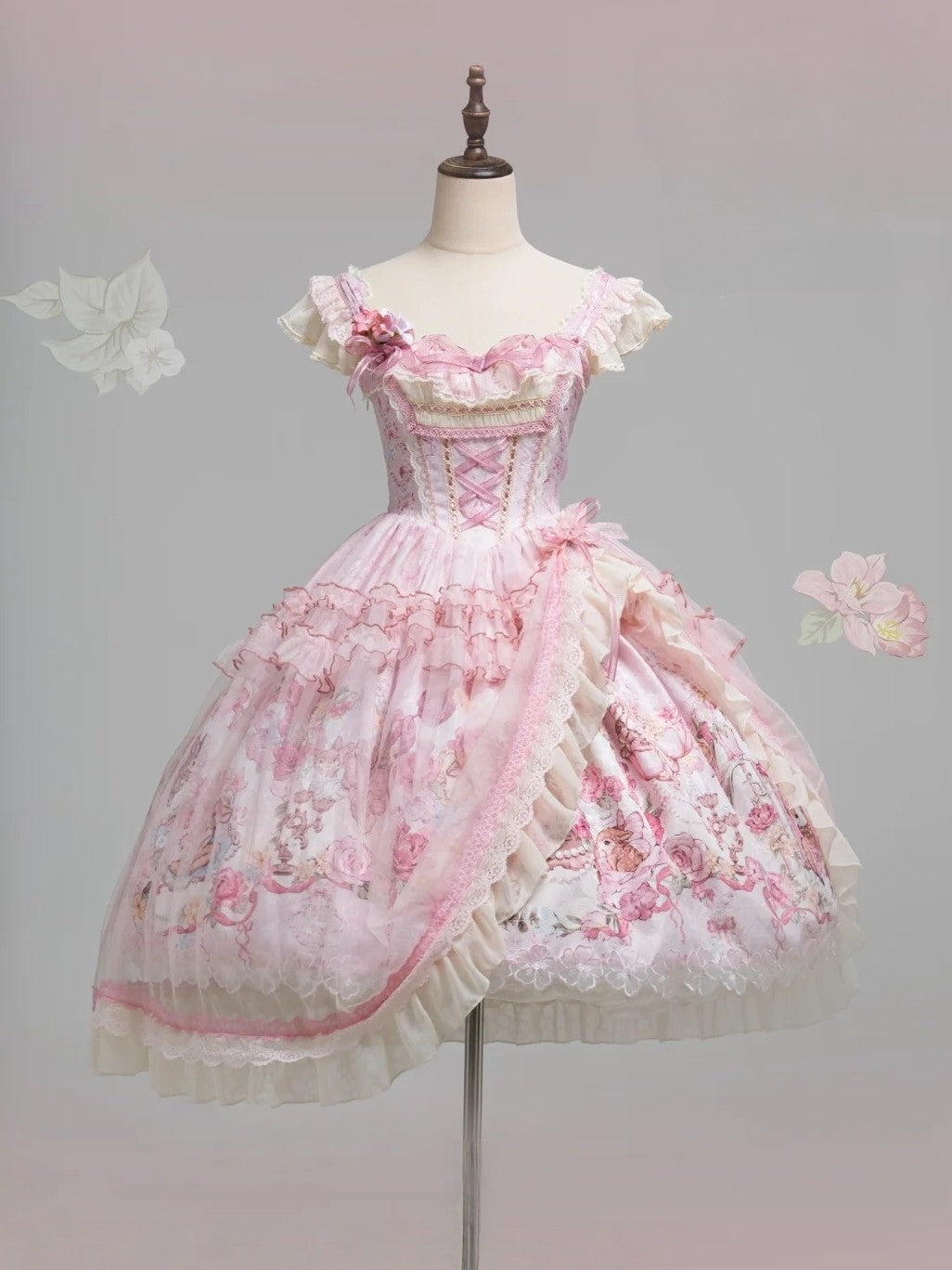 Pink Jacquard Print Sweet Classic Lolita JSK