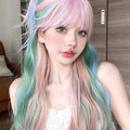 Long Curly Rainbow Mixed Color Wig LE7010
