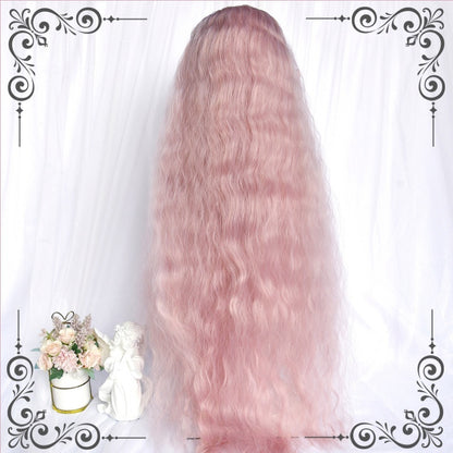 Long Berry Pink Princess Long Curls Wavy Wig LE7018