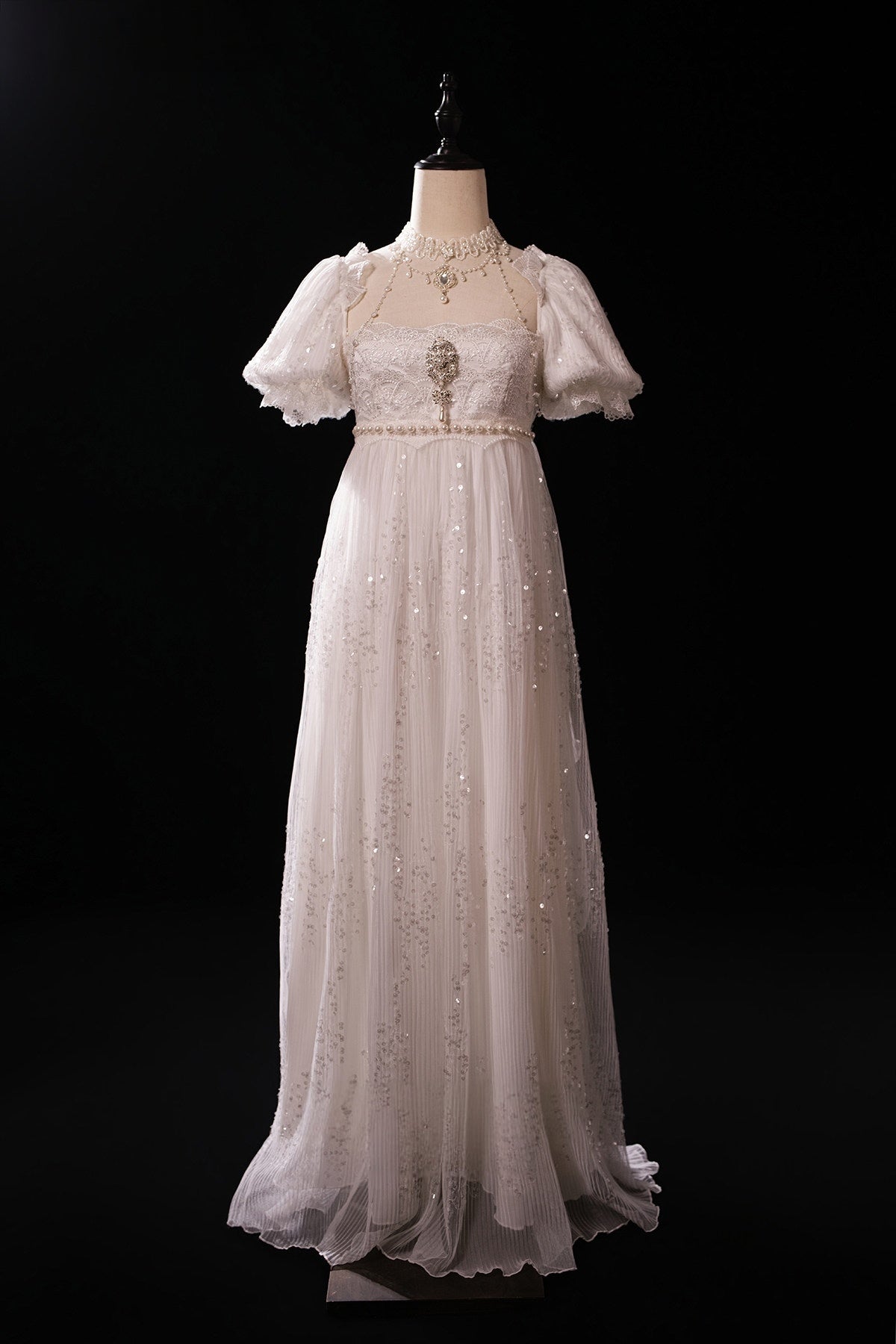 Bright Moonlight Lolita Empire Style Satin Long OP Dress