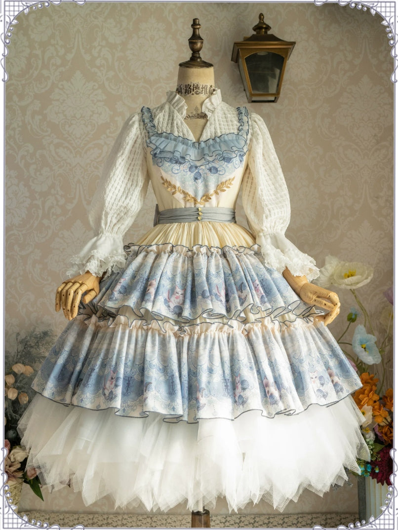 Berry Pie Lolita Print Long / Short JSK Dress