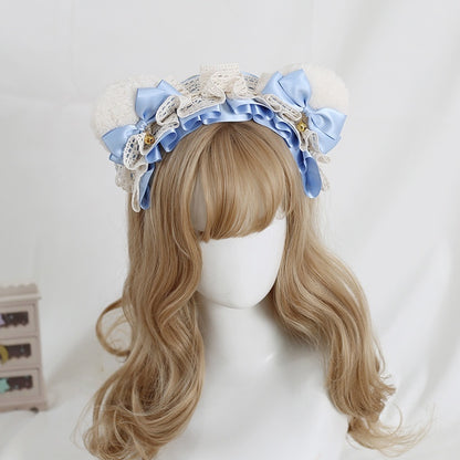 Lolita Sweet Bear Ear Bow Hair Accessory KC (20 Colors) LE6020