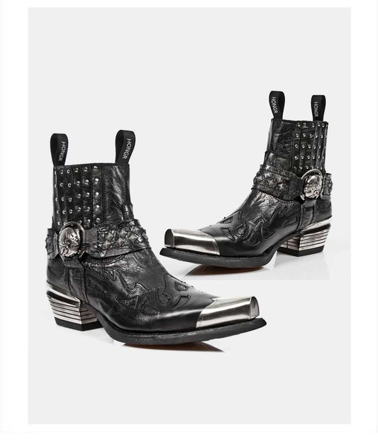 Black Gothic Ankle Boots LE5012