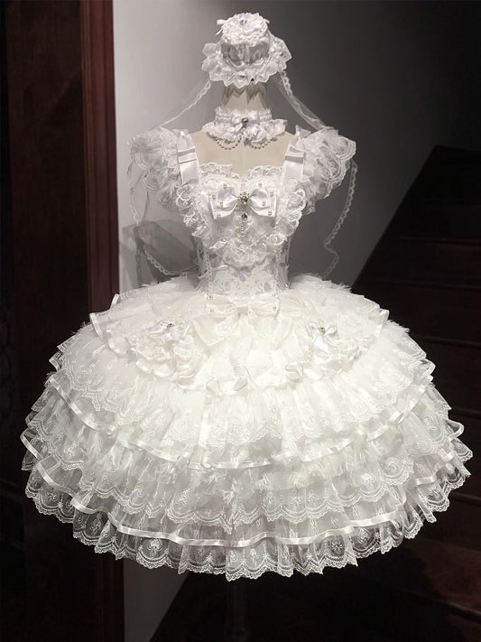 Lolita Ballet Lace Chiffon JSK Dress LS1025