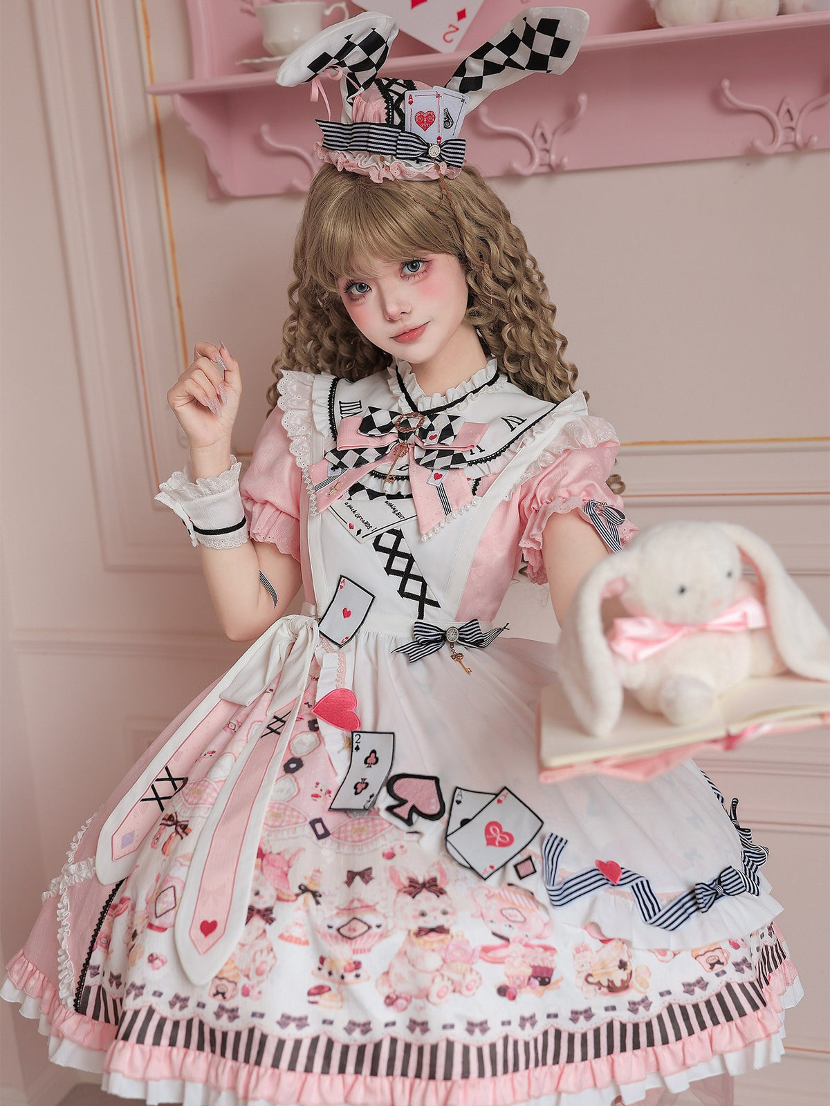 Alice Tea Party 2.0 Original Fairy Tale Style Lolita Pink OP Dress Set