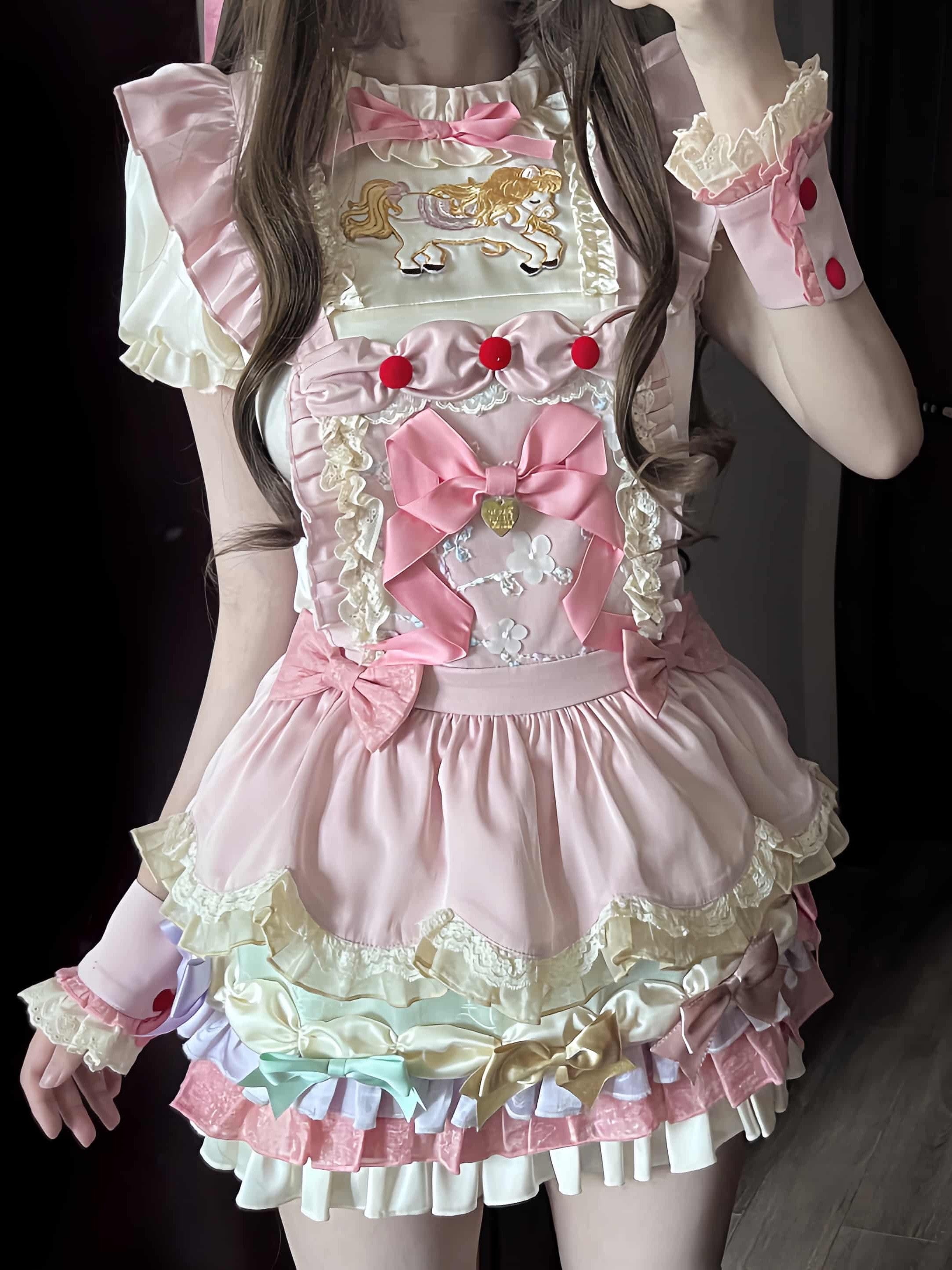 Dream Parade Pink Pony Embroidery Whimsical Sweet Lolita OP SK