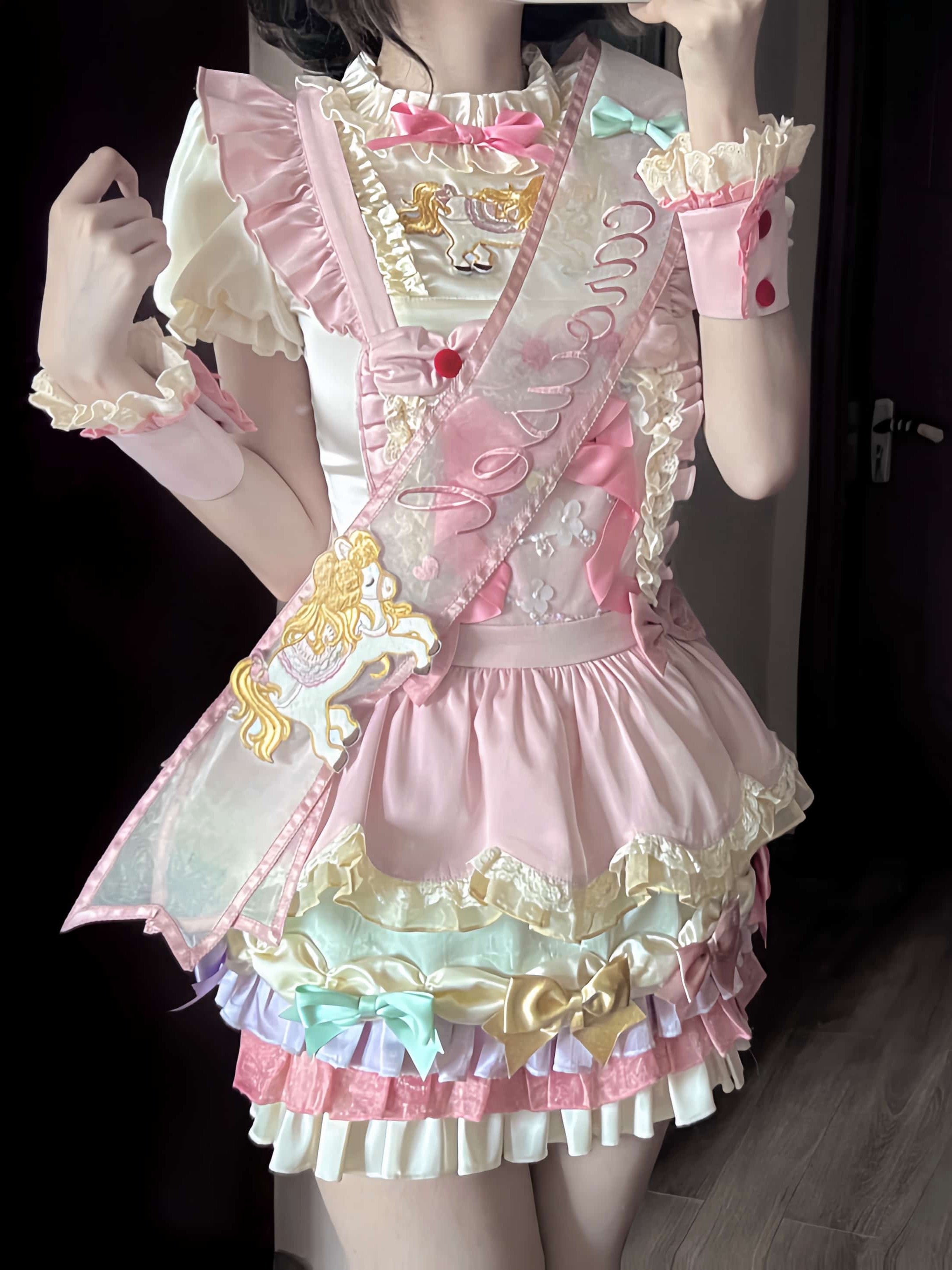 Dream Parade Pink Pony Embroidery Whimsical Sweet Lolita OP SK