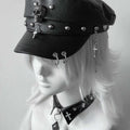 Y2K Goth Rivet Flat Top Cap LE6007
