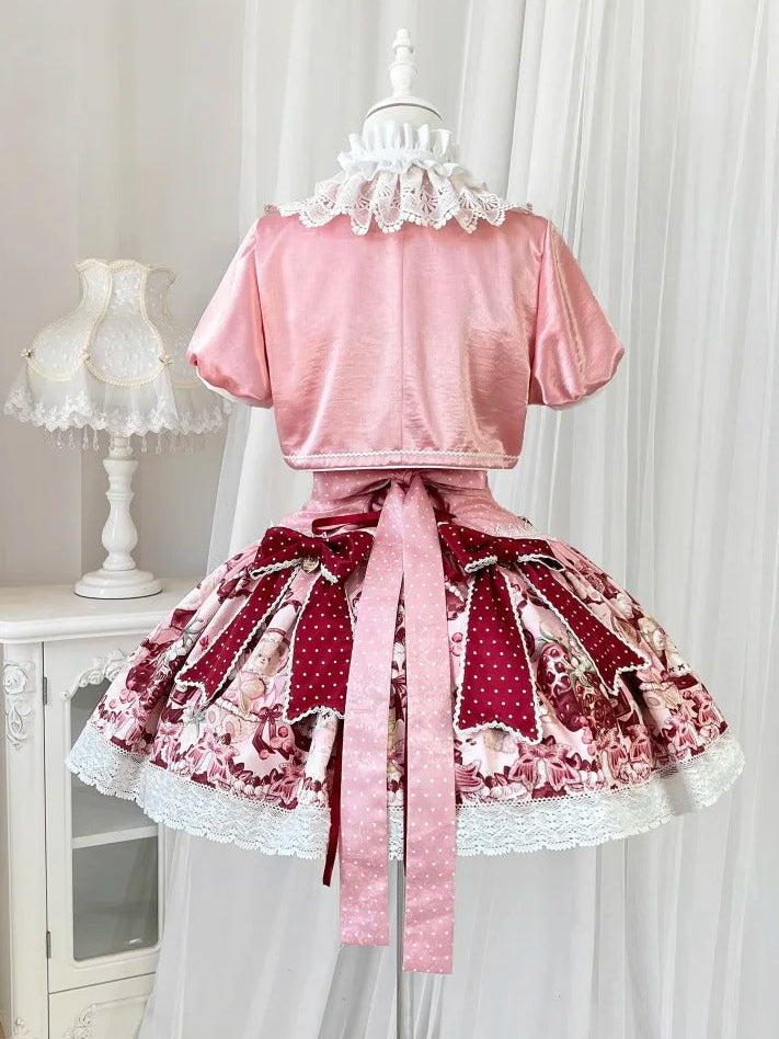 Strawberry Fantasy Night Sweet Lolita JSK Dress Cape Set