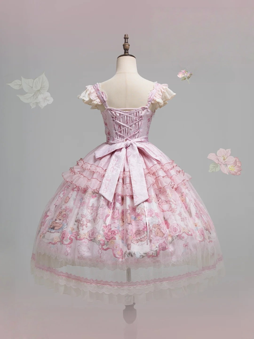 Pink Jacquard Print Sweet Classic Lolita JSK