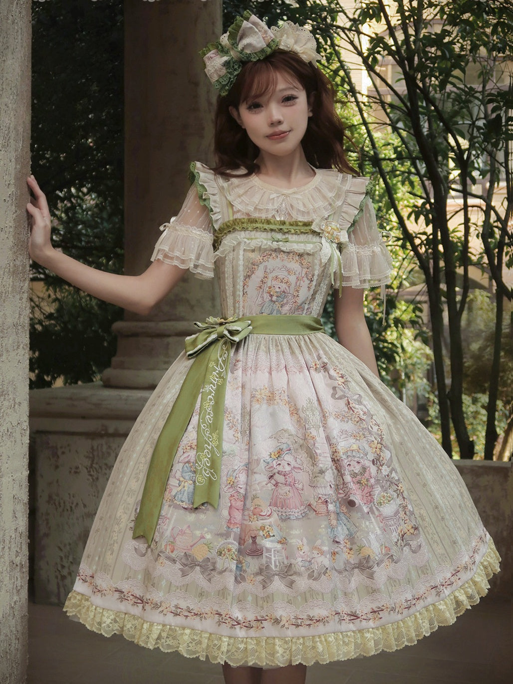 Spring Sheep Pastoral Lolita Printed JSK Dress