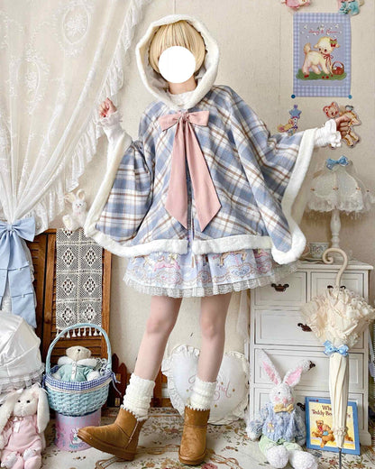 Lolita Plaid Cape Coat LE1007