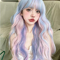 Long Wavy Pink & Blue & Purple Multi-Color Y2K Wig LE7004
