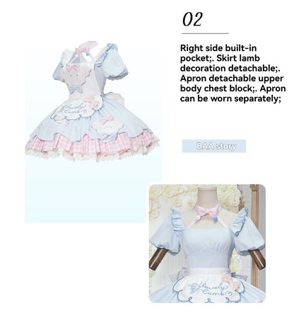 Lolita Kawaii Lamb Puff Sleeves OP Dress LS1014