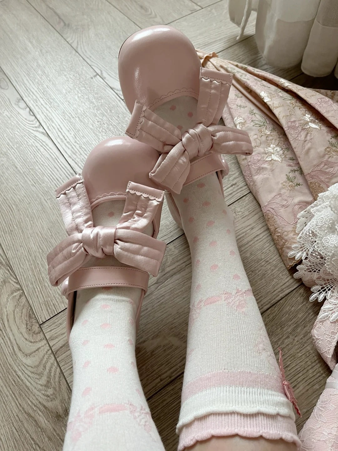 Chubby Bow Original Lolita Flat Cute Round Toe Flats