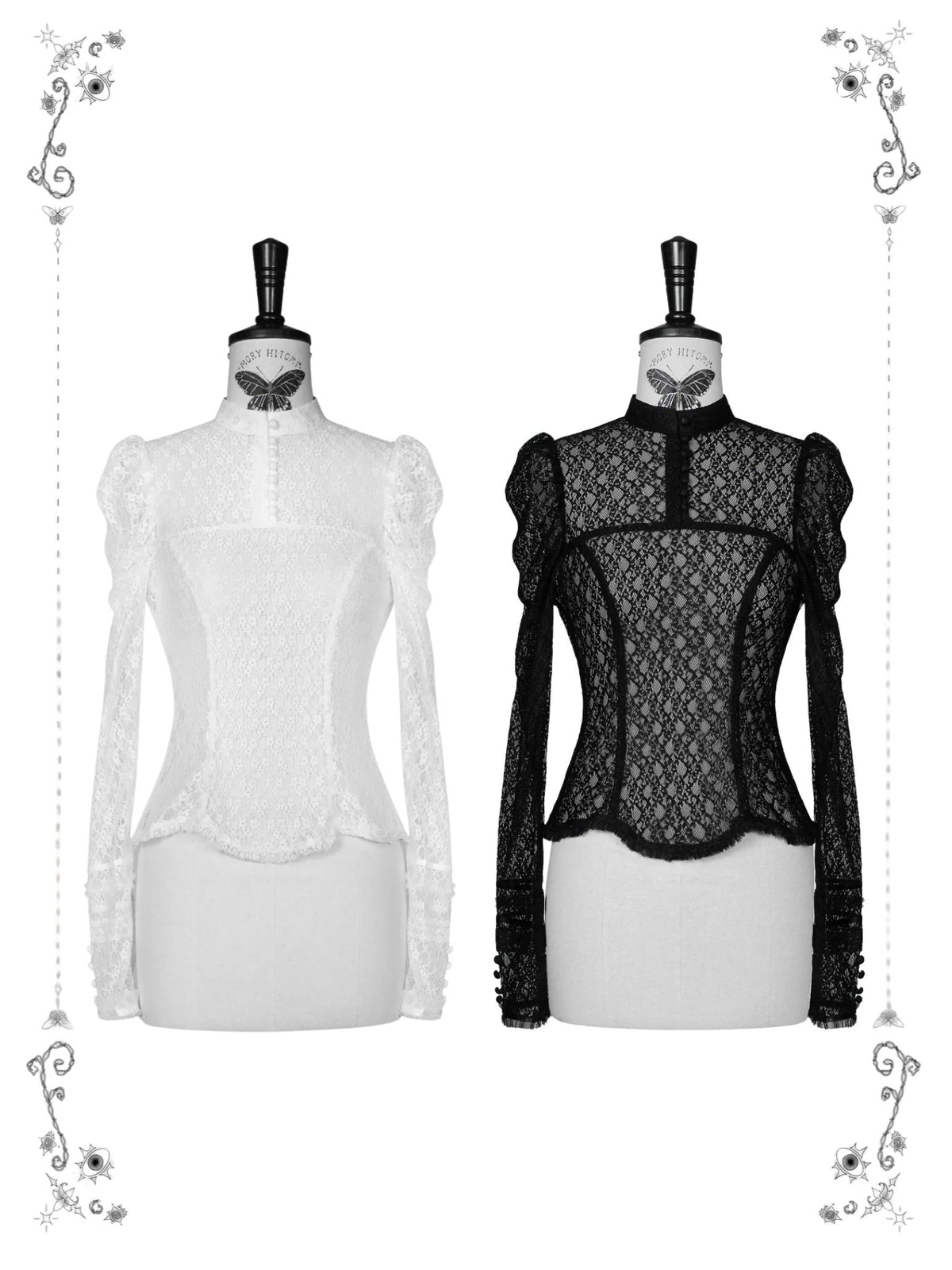 Cabinet Of Curiosities II Dark Gothic Butterfly Lace Inner Top