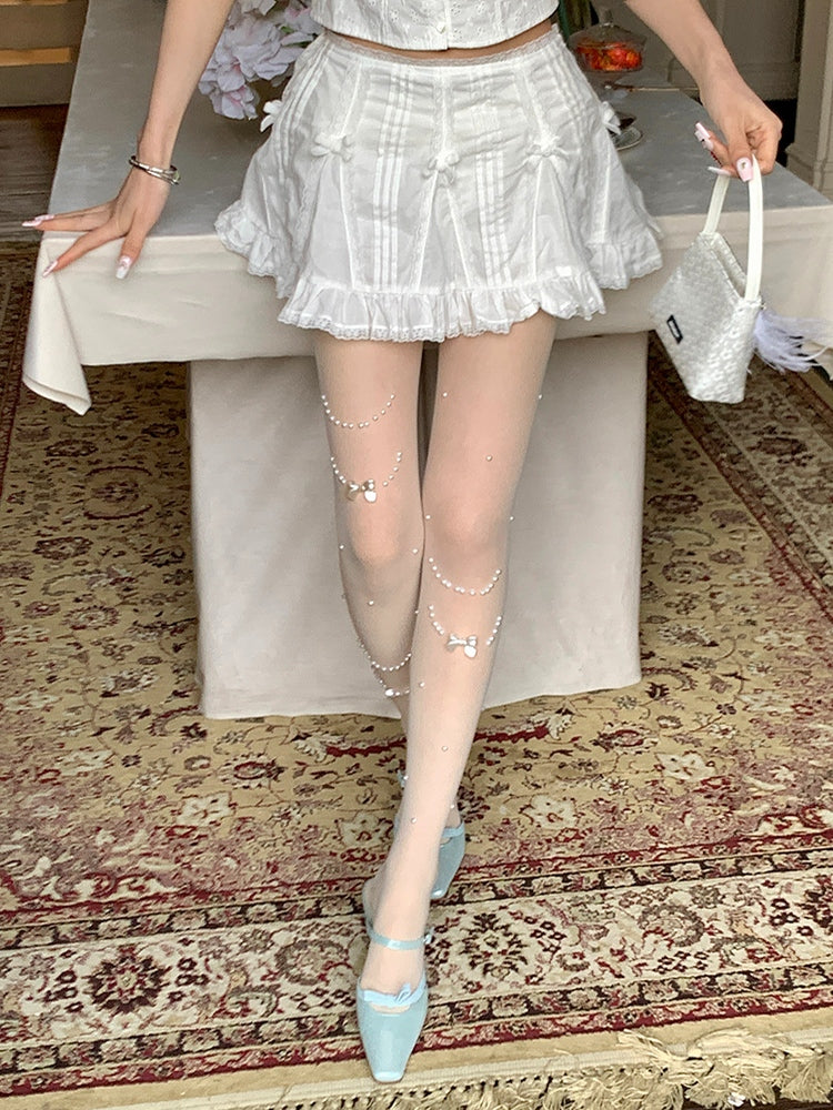 Pearl Dotted Japanese Girly Tights LE9036