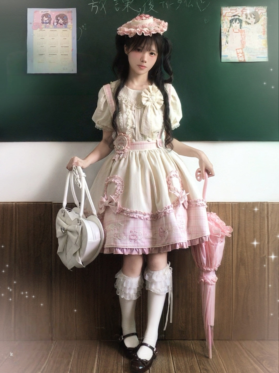 Dessert Train Sweet Lolita Inner Top & SK Jumper Skirt Set