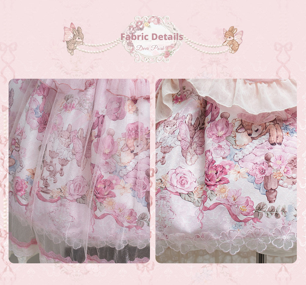 Pink Jacquard Print Sweet Classic Lolita JSK