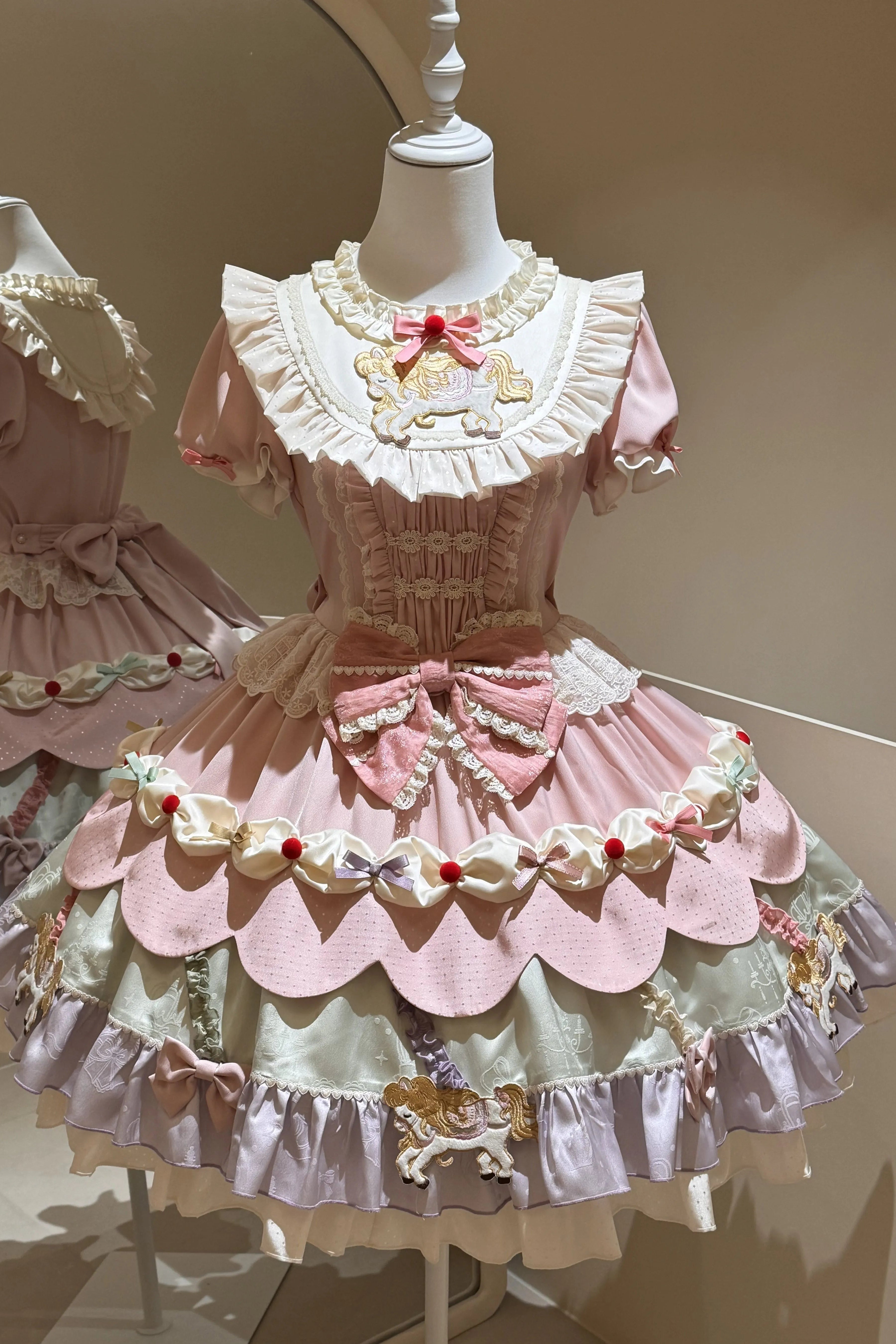 Dream Parade Pink Pony Embroidery Whimsical Sweet Lolita OP SK