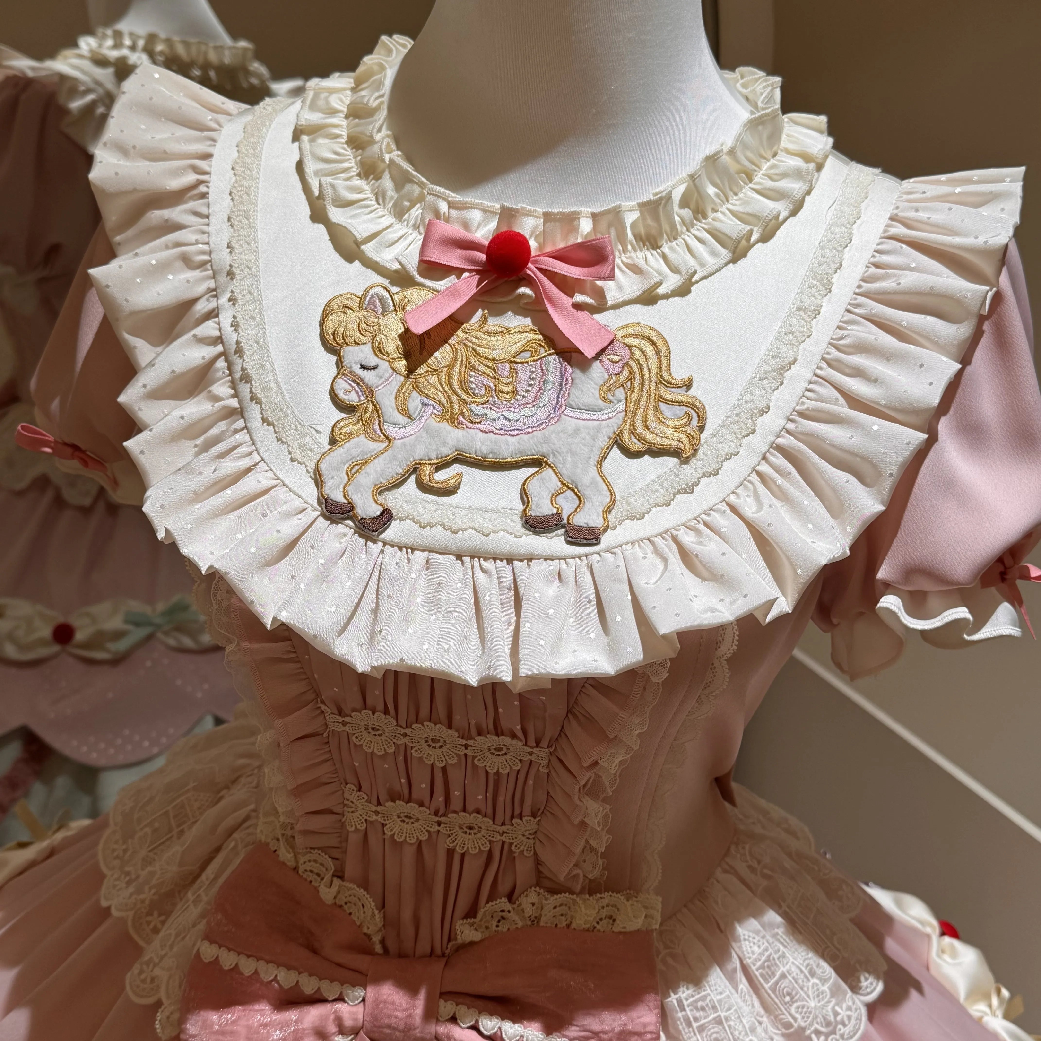 Dream Parade Pink Pony Embroidery Whimsical Sweet Lolita OP SK