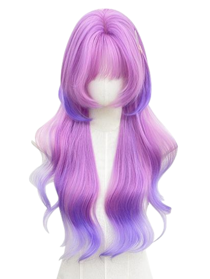 Long Wavy Jellyfish Wig Pink to Purple Gradient Sweet Hair LE7003