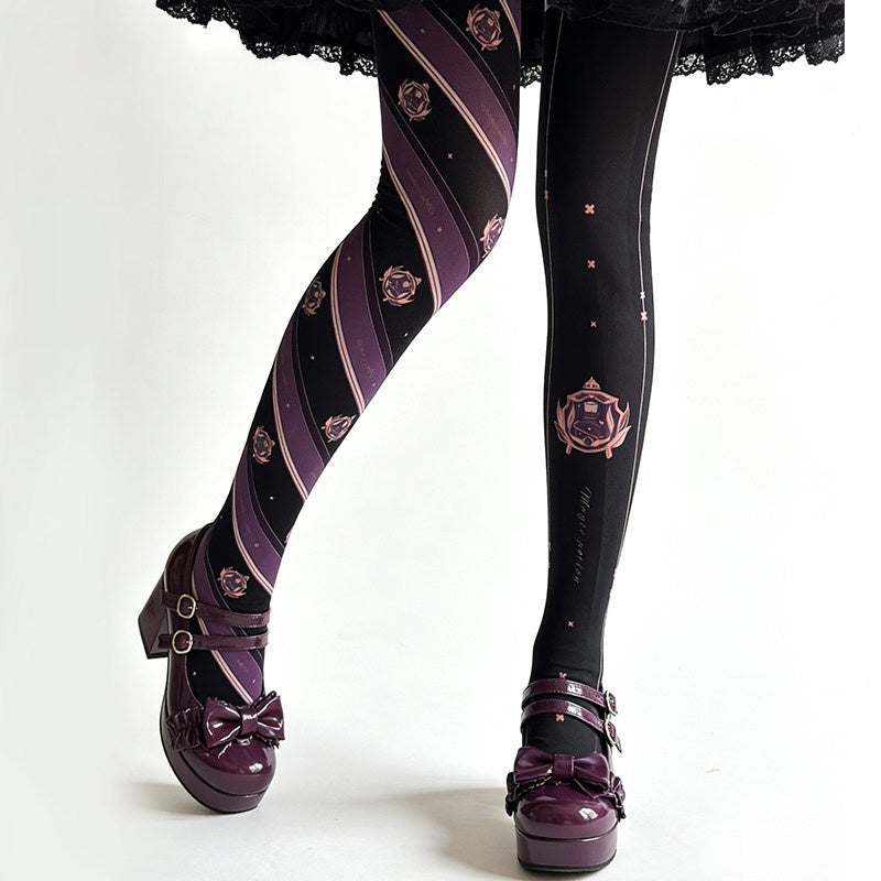 Magic Potion Diagonal Stripe Velvet Lolita Tights