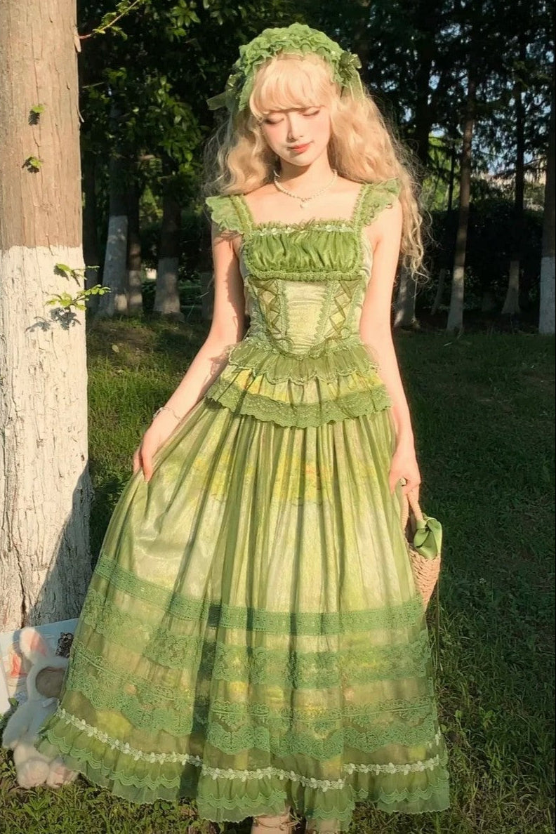 Misty Vineyard | Green Classic Lolita Dress