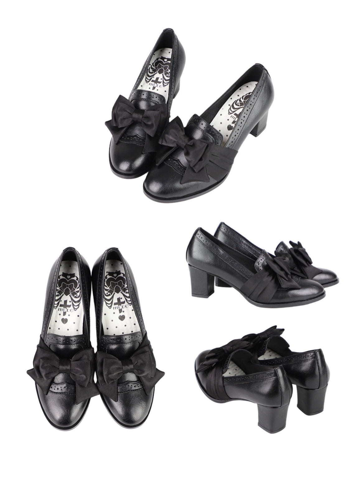 Old Notes Lolita Retro Brogue Carved Mid-Heel Shoes