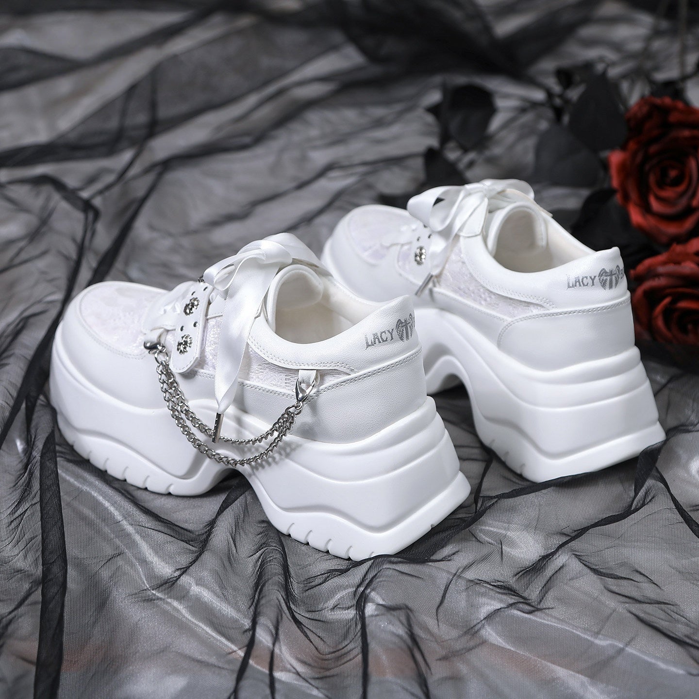 Twin Night Veil Gothic Lolita Round-Toe Sneakers
