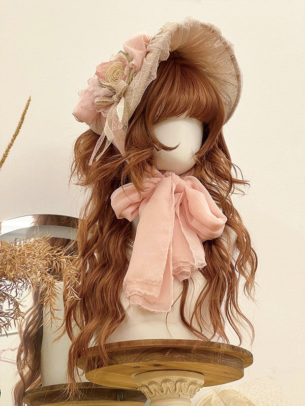 Lolita Dried Tea Brown 66 cm Long Jellyfish Cut Wig