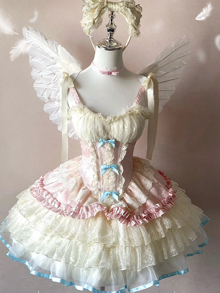 Sweet Dream Peach Angel Girl Dreamy Ballet Gown Dress