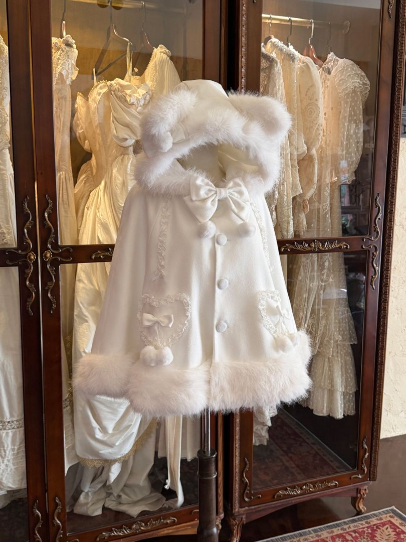 Cat Velvet Snow Lolita Winter Christmas Cloak Coat