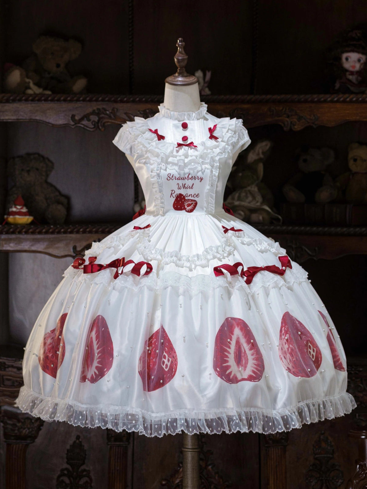 Half Strawberry Sweet Princess Style Lolita Strawberry OP Dress