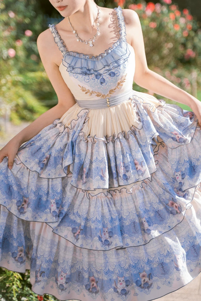 Berry Pie Lolita Print Long / Short JSK Dress