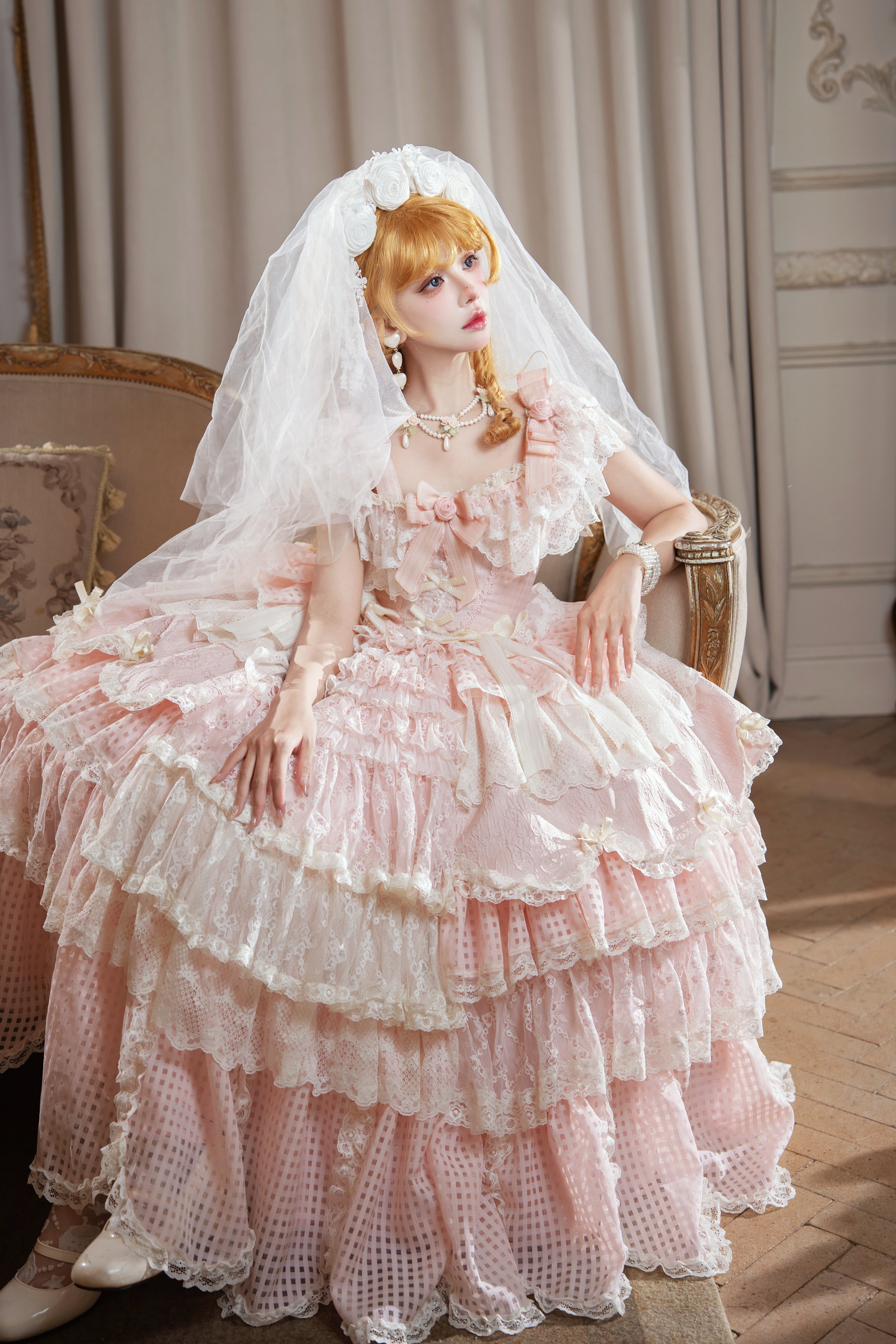 Frosted Starlight Elegant Bridal Sweet Lolita JSK Dress