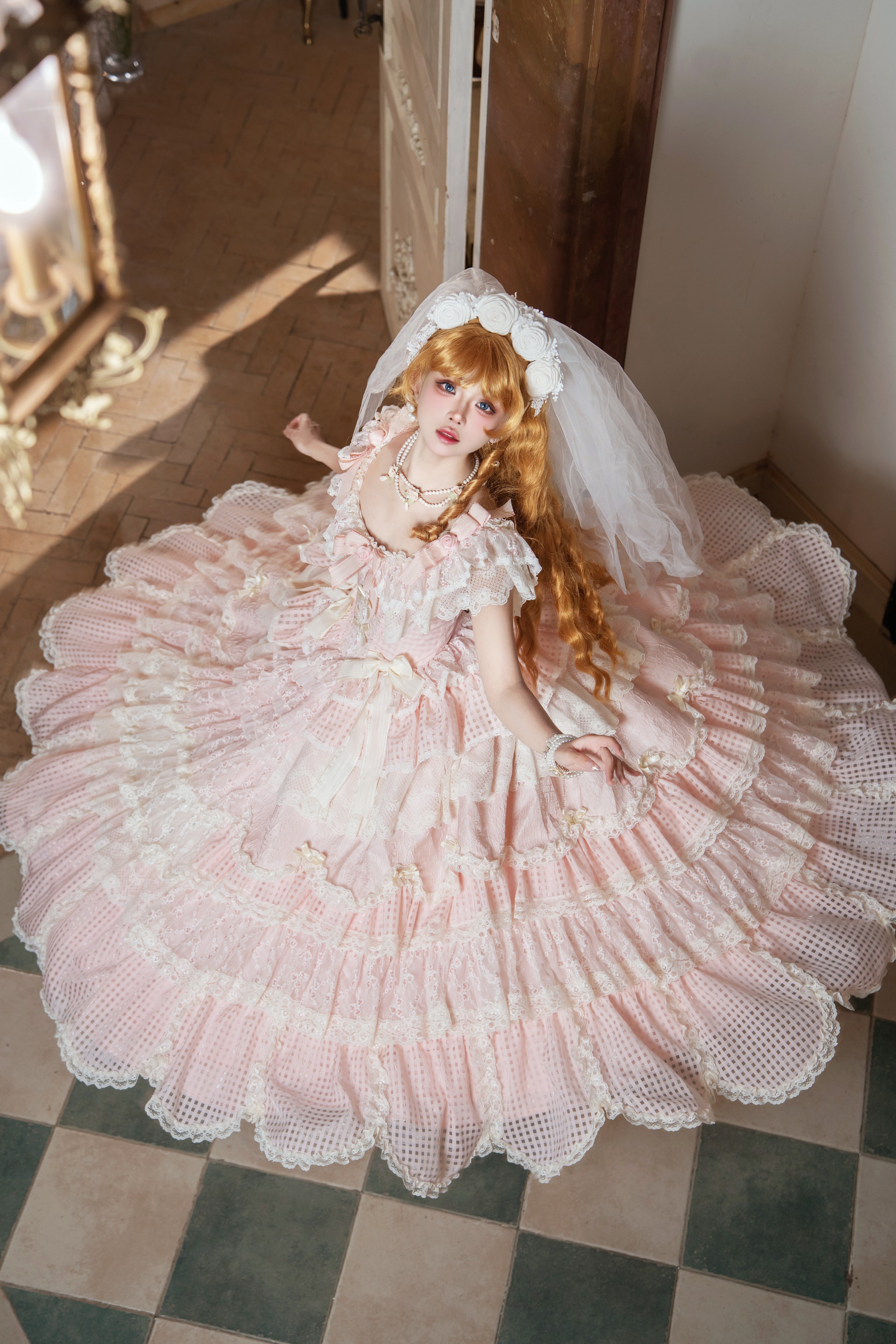 Frosted Starlight Elegant Bridal Sweet Lolita JSK Dress
