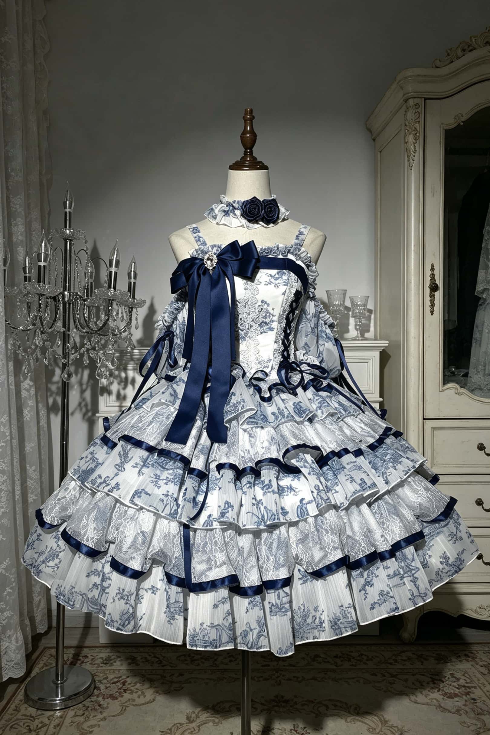 Rainy Celadon Lolita Boned Corset Dress