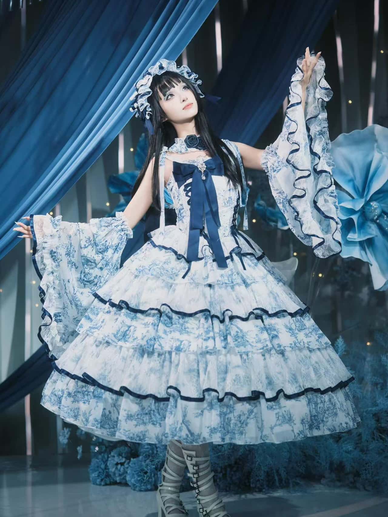 Rainy Celadon Lolita Boned Corset Dress