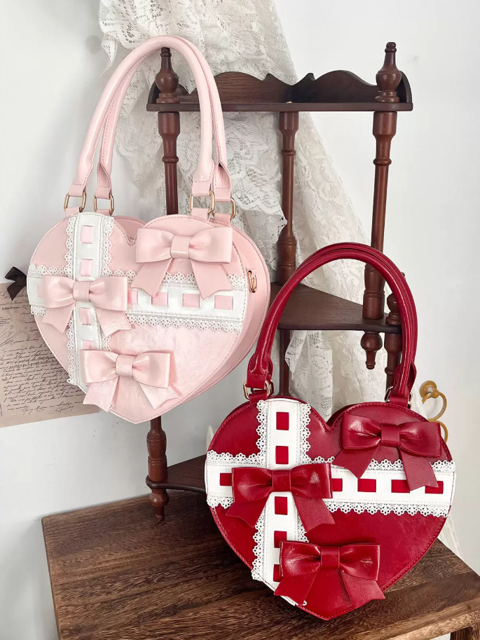Heart Gift Box Lolita Pink & Red Handbag