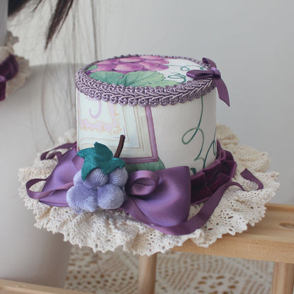 Lolita Purple Grape Theme Mini Hat Hair Clip LE1001