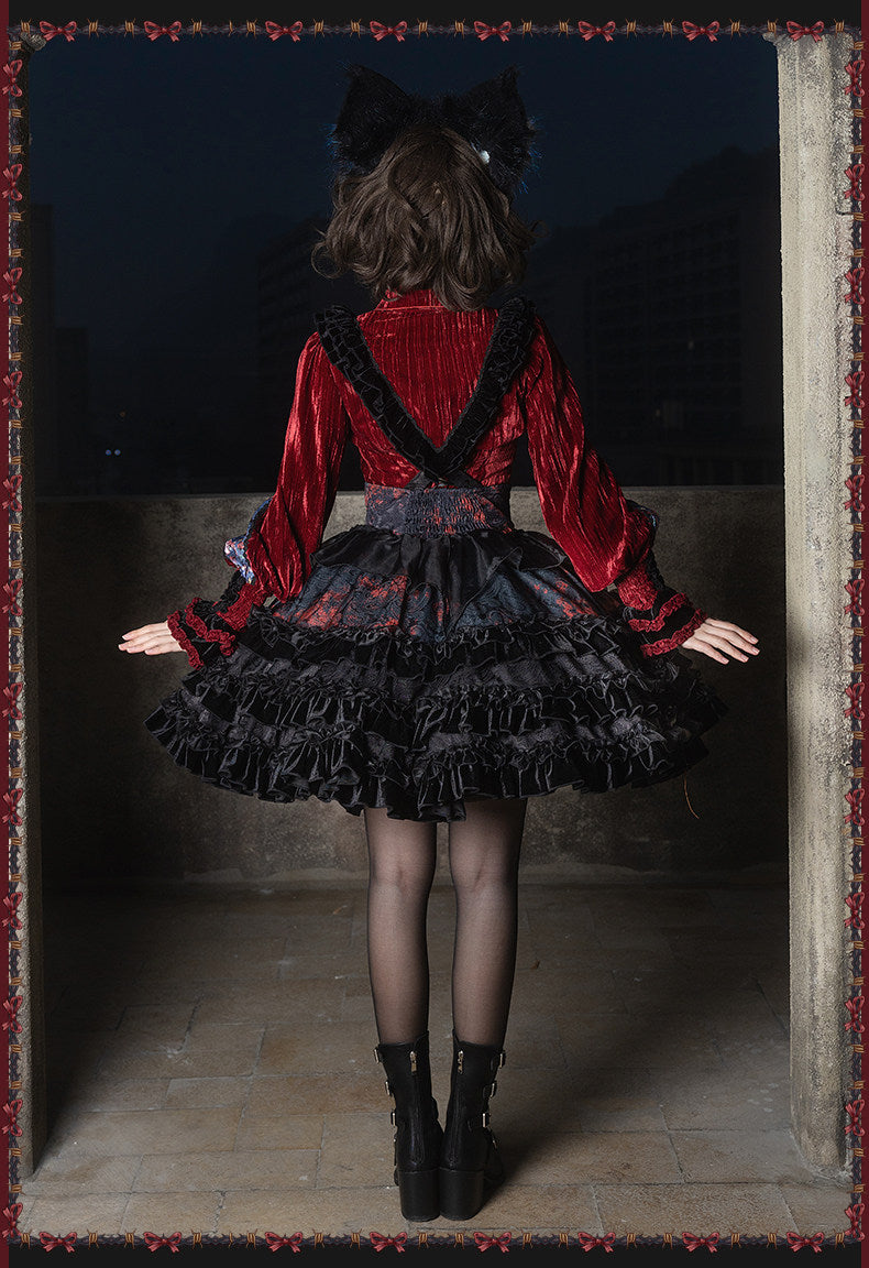 Werewolf Game Dark Gothic Fairy Tale Lolita Blouse & SK Skirt Set