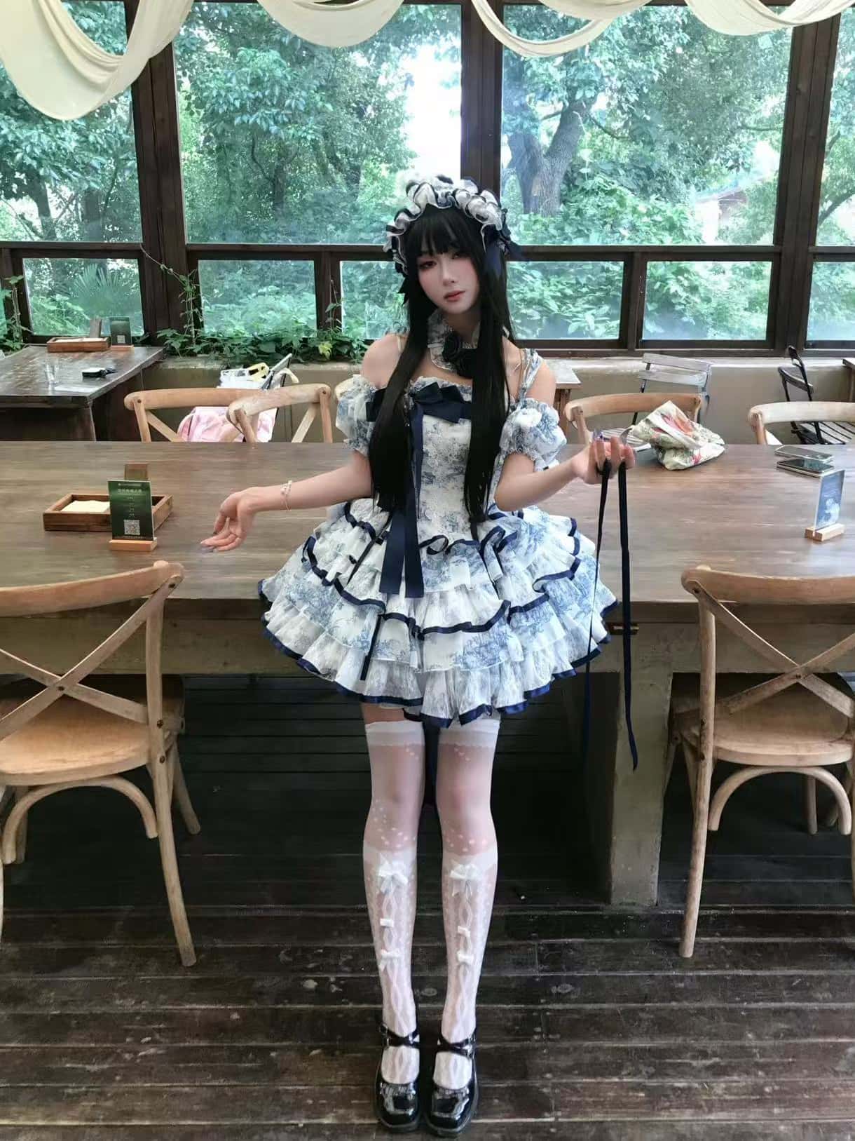 Rainy Celadon Lolita Boned Corset Dress