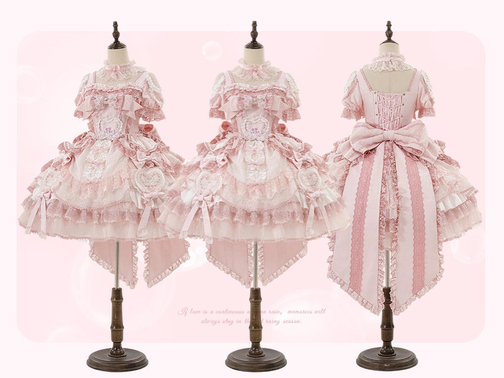 Beloved Swan Gorgeous Sweet Pink Lolita JSK & OP Dress