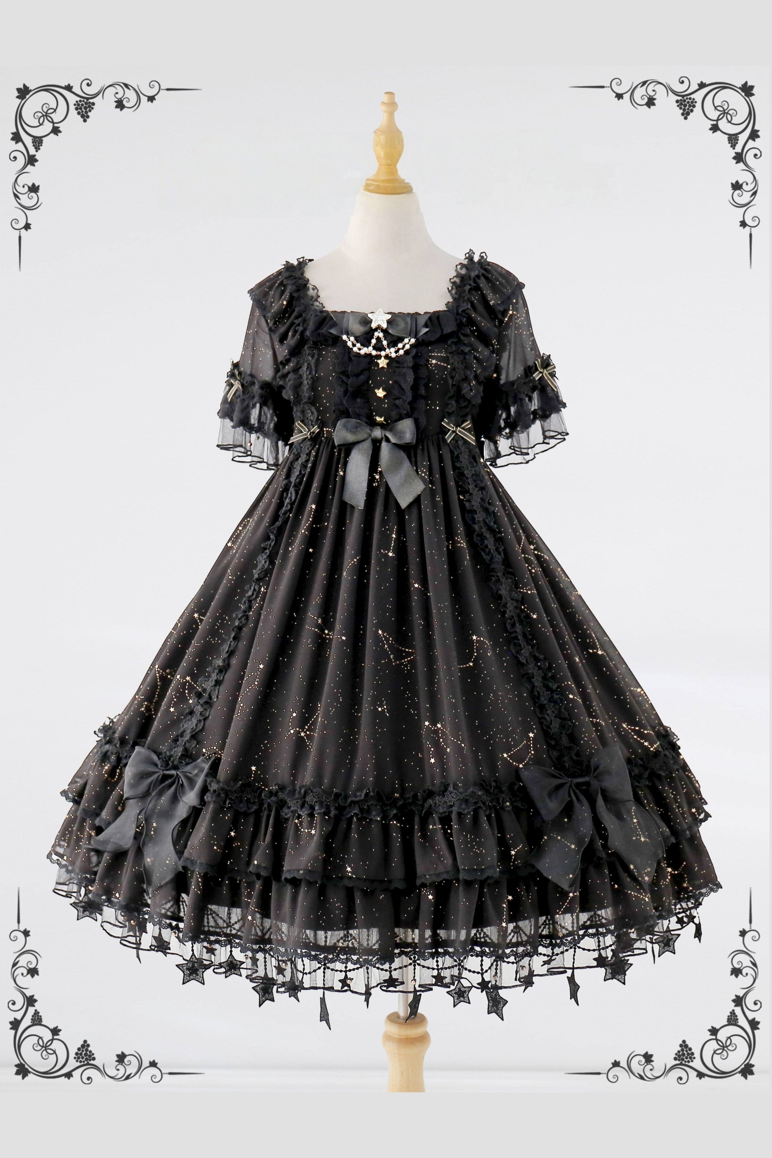 November Sakuya Gothic Constellation Short Sleeve Lolita OP